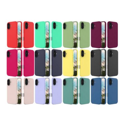 Apple iPhone 16 Suojakuori Silikoni 12 Väriä