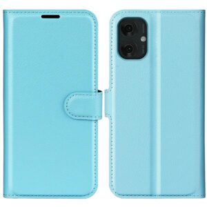Motorola Moto G55 5G Kotelo PU-Nahka Vaaleansininen