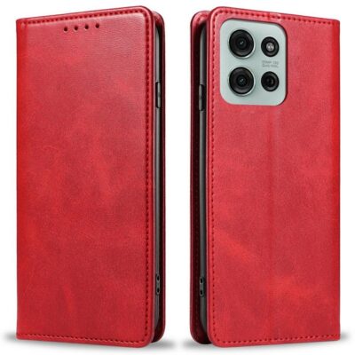 Motorola Moto G75 5G Kannellinen Kotelo Punainen