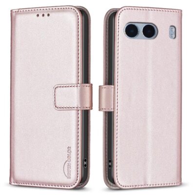 OnePlus Nord 4 5G Lompakkokotelo Binfen Ruusukulta