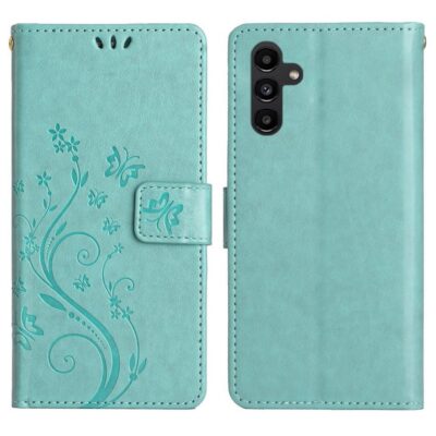 Samsung Galaxy S24 FE 5G Kotelo Kukka Turkoosi