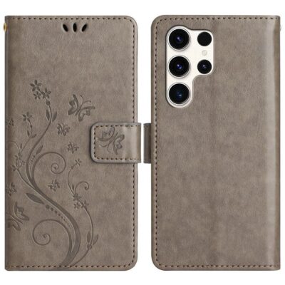 Samsung Galaxy S25 Ultra 5G Kotelo Kukka Harmaa