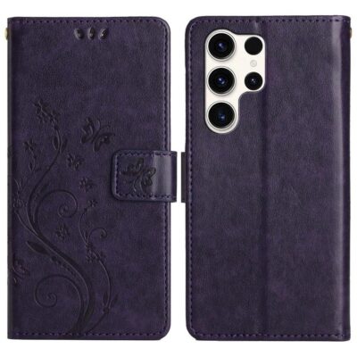 Samsung Galaxy S25 Ultra 5G Kotelo Kukka Tummanvioletti