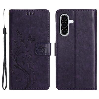 Samsung Galaxy A26 5G Kotelo Kukka Tummanvioletti
