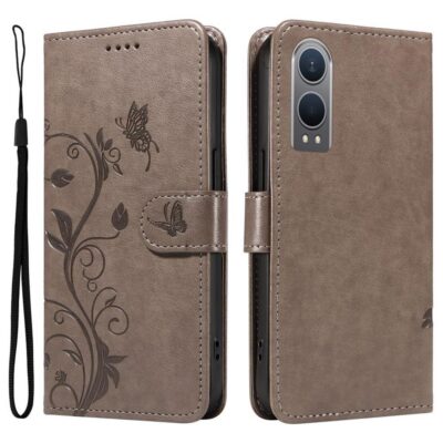 OnePlus Nord CE 4 Lite 5G Kotelo Kukka Harmaa