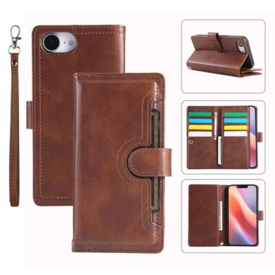 Apple iPhone 16e Lompakko Tummanruskea