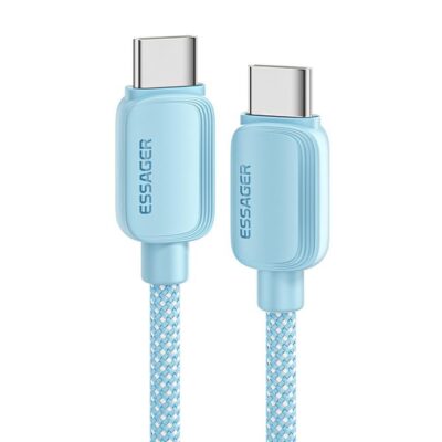 ESSAGER USB-C – USB-C Pikalatauskaapeli 100W 2m Vaaleansininen