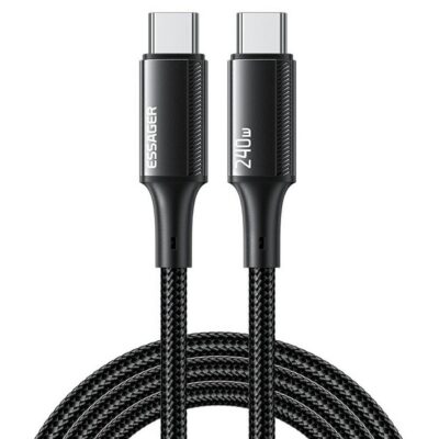 Essager USB-C – USB-C Pikalatauskaapeli 240W 1m Musta
