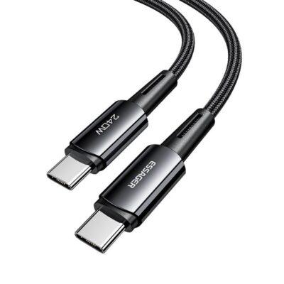 Essager USB-C – USB-C Pikalatauskaapeli 240W 2m Musta