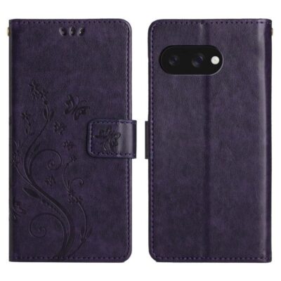 Google Pixel 9a Suojakotelo Kukka Tummanvioletti