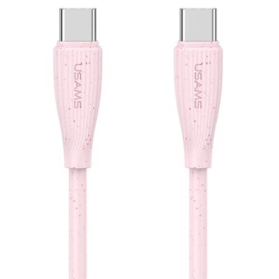 Usams USB-C – USB-C Pikalatauskaapeli 60W 1m Vaaleanpunainen