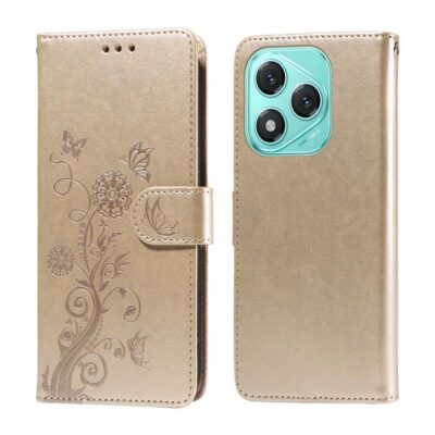 Honor 400 Lite 5G Suojakotelo Kukka Kulta