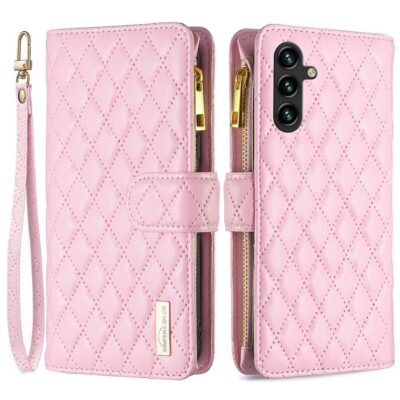 Samsung Galaxy A36 5G Lompakko Rhombus Vaaleanpunainen