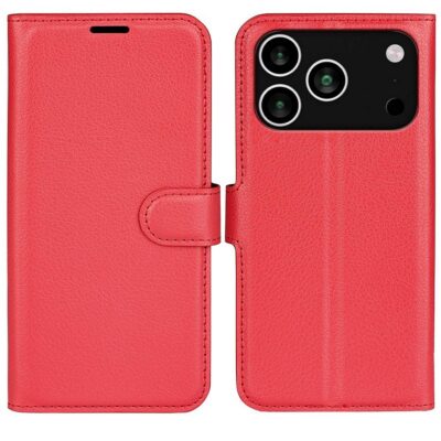 Apple iPhone 17 Pro Kotelo PU-Nahka Punainen