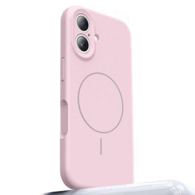Apple iPhone 17 Silikoni Suojakuori MagSafe-Tuella Vaaleanpunainen