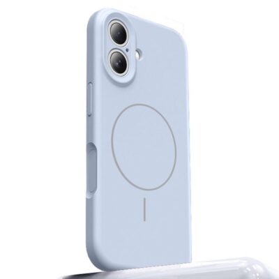 Apple iPhone 17 Silikoni Suojakuori MagSafe-Tuella Vaaleansininen