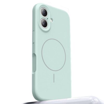 Apple iPhone 17 Silikoni Suojakuori MagSafe-Tuella Vaaleanvihreä