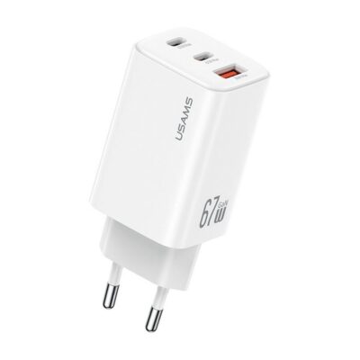 Usams GaN Pikalaturi USB-C + USB-A 67W