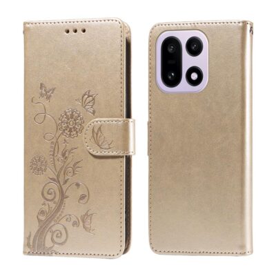 OnePlus 15 Suojakotelo Kukka Kuvio Kulta