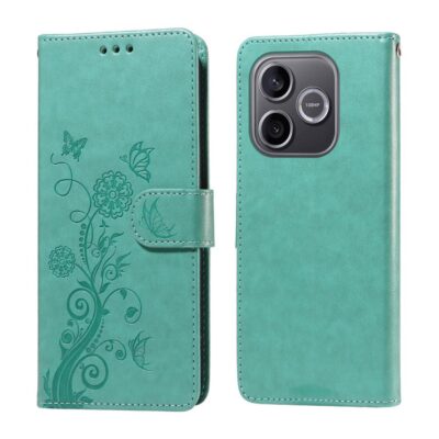 Honor 600 Lite 5G Suojakotelo Kukka Turkoosi