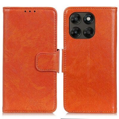 Motorola G67 5G / G77 5G Suojakotelo Oranssi Nahka