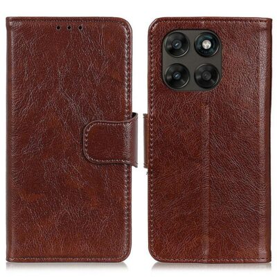 Motorola G67 5G / G77 5G Suojakotelo Ruskea Nahka