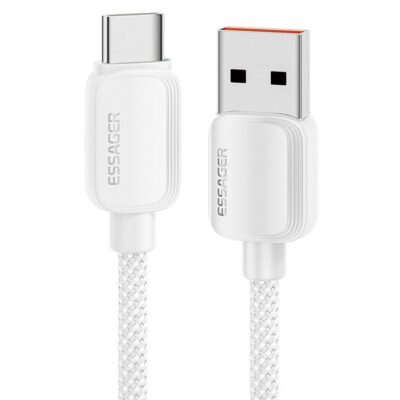 ESSAGER USB-C – USB-A Pikalatauskaapeli 100W 2m Valkoinen