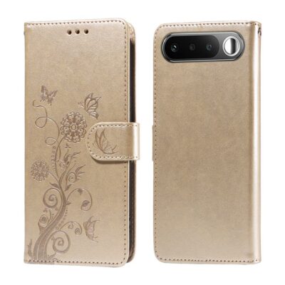 Realme 16 5G Suojakotelo Kukka Kuvio Kulta
