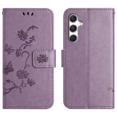 Samsung Galaxy A27 5G Kotelo Kukka Kuvio Vaaleanvioletti