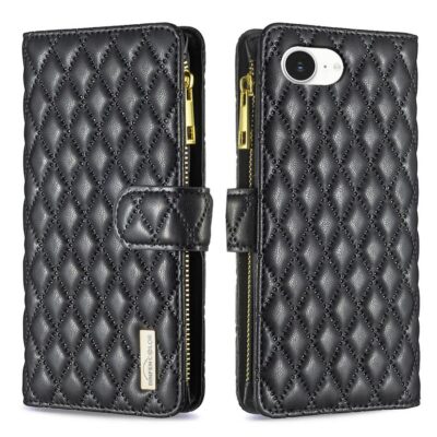 Apple iPhone 16e / 17e Lompakko Rhombus Musta