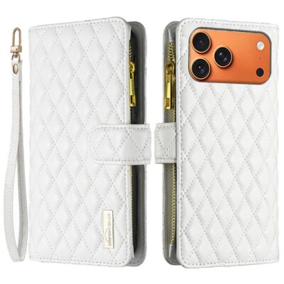 Apple iPhone 17 Pro Lompakko Rhombus Valkoinen