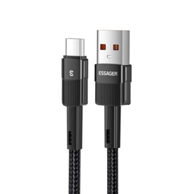 ESSAGER USB-C – USB-A Pikalatauskaapeli 66W 0.5m Musta