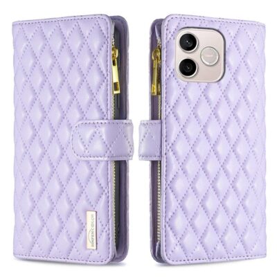 Honor 600 Lite 5G Lompakkokotelo Rhombus Violetti