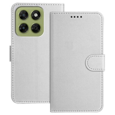 Motorola G37 Lompakko Suojakotelo Hopea