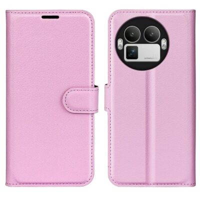 Realme GT 8 Pro 5G Lompakkokotelo PU-Nahka Vaaleanpunainen