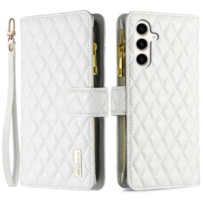 Samsung Galaxy S25 FE 5G Lompakko Rhombus Valkoinen